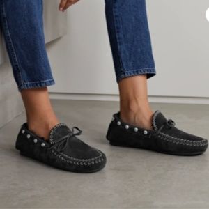 ISABEL MARANT Faomee Studded Shearling Lined Loafer Moccasins